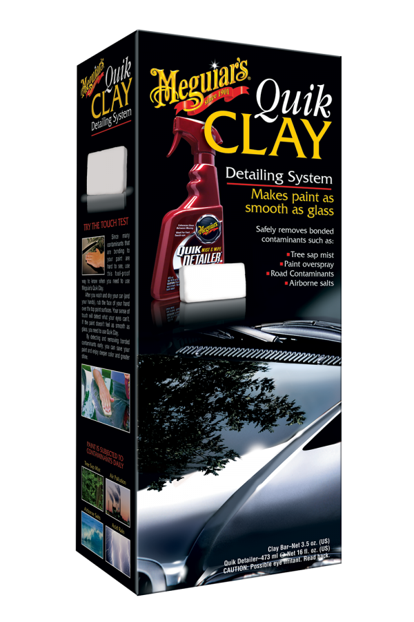 Meguiar's G1116EU Quik Clay Bar Starter Kit with 80g of clay  and 473ml Detailer to safely remove surface bonded contaminants such as  tar, tree sap, overspray and industrial fallout : Everything